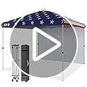 EAGLE PEAK Pop Up Canopy Tent with 1 Sidewall, Easy Setup Event Tent, Outdoor Sun Shade, Wheeled Carry Bag, Stakes and Guy...