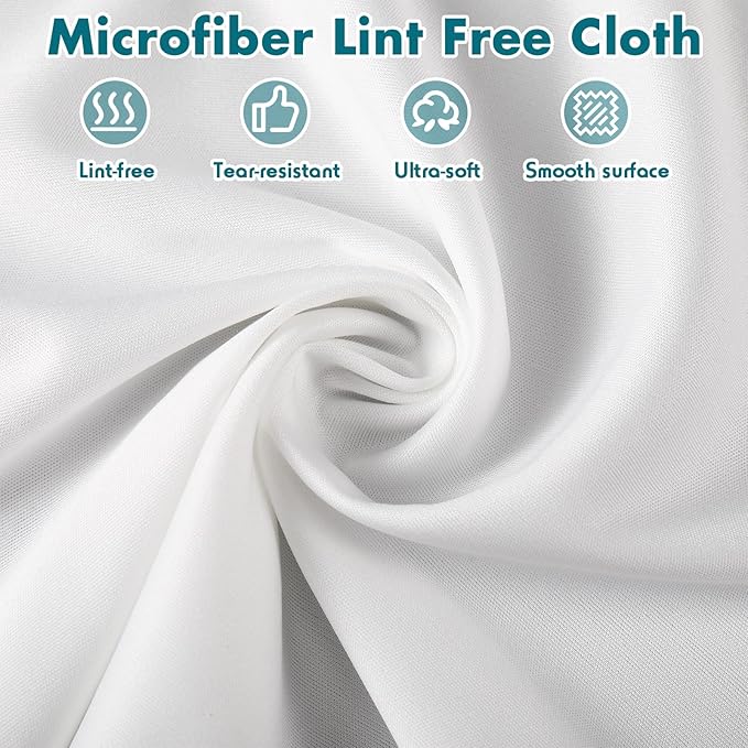 Cleanroom Cloth Wipes 9"x9" (bag of 100 Pcs) Microfiber Lint Free Cloth Disposable Clean Cloths Laser Sealed Edge for Lab Semiconductor Industries and Printing