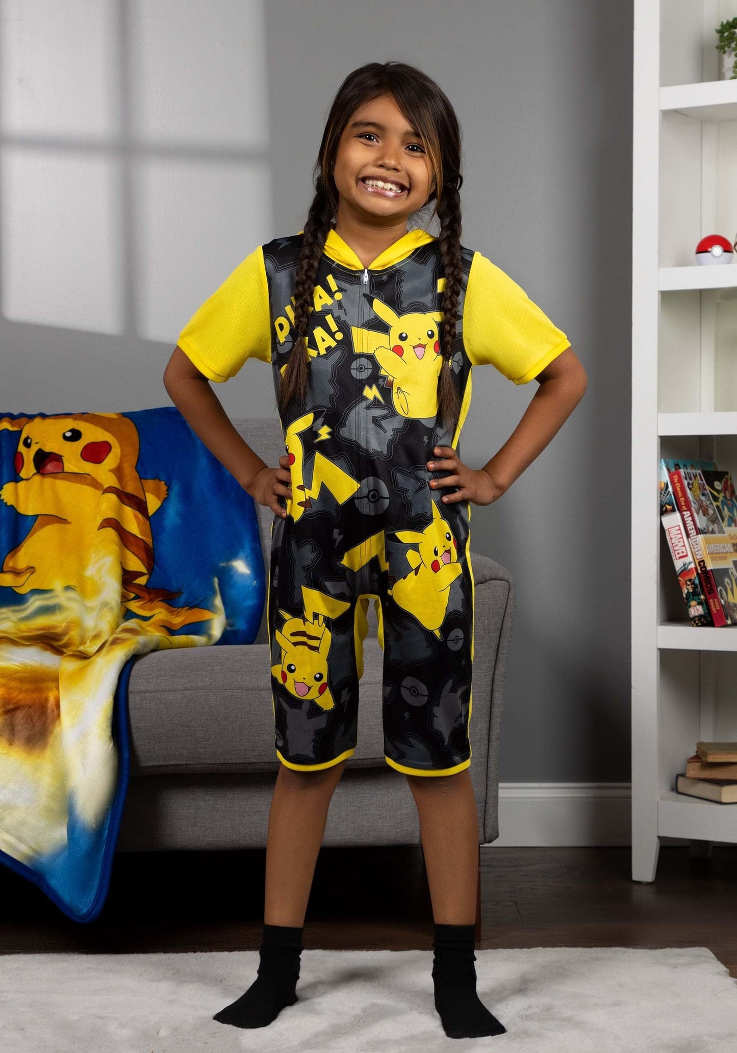 Pokemon Kids Pikachu Romper - Size 8