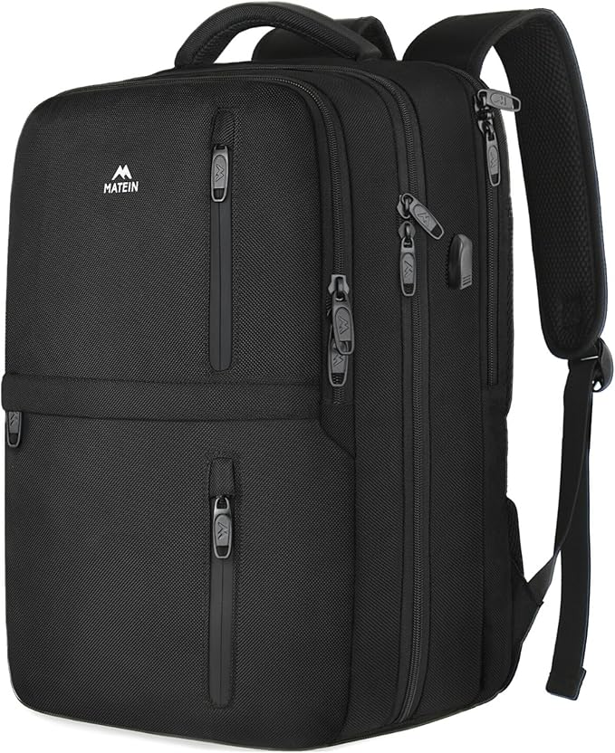MATEIN Carry on Backpack, Flight Approved Travel Backpack with USB Port, TSA Personal Item Travel Bag fits 17" Laptop, Lar...