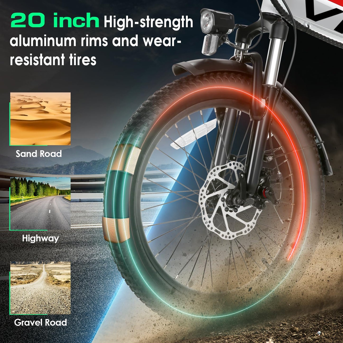 Vivi Electric Bike, 20" Folding Electric Bike 500W Ebikes for Adults, Folding Ebike with 48V Removable Battery, Professional 7 Speed Adult Electric Bicycles Electric Commuter Bike