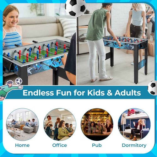 GYMAX Foosball Table, 38" Soccer Game Table Set with 2 Footballs, Mini Foosball Table for Kids Adults Home Game Room Family Night