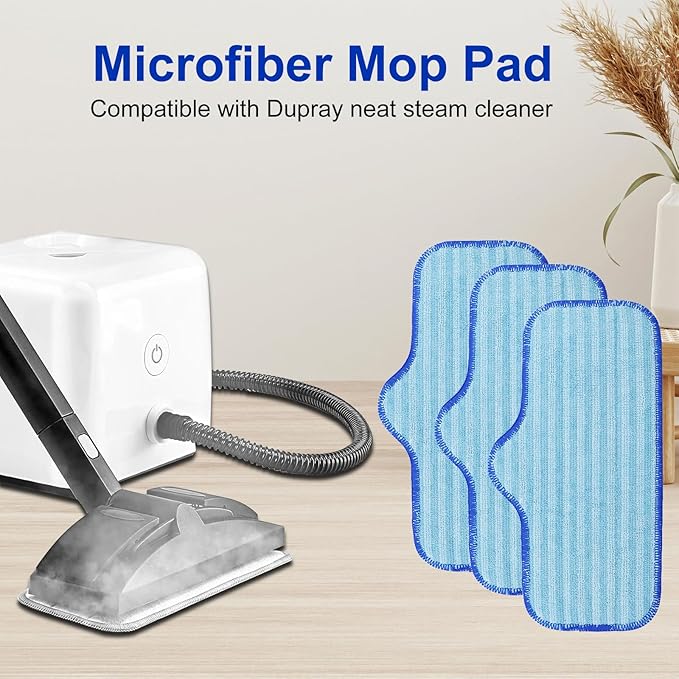 Microfiber Pads for Dupray Neat Steam Cleaner, Durable, Reusable and Machine Washable, Microfiber Replacement Mop Pads for Dupray Steam Cleaner Accessories, 3Pack