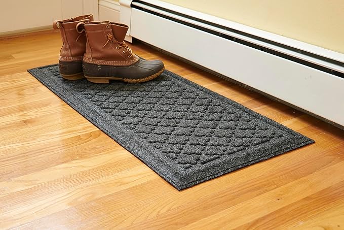Artisan Entry Indoor Mats for Entryway, Durable & Easy to Clean Tray for Boots, Anti-Slip & Water-Resistant for Front Room, Made in The USA, 15" x 36", Graphite, by Mats Inc.