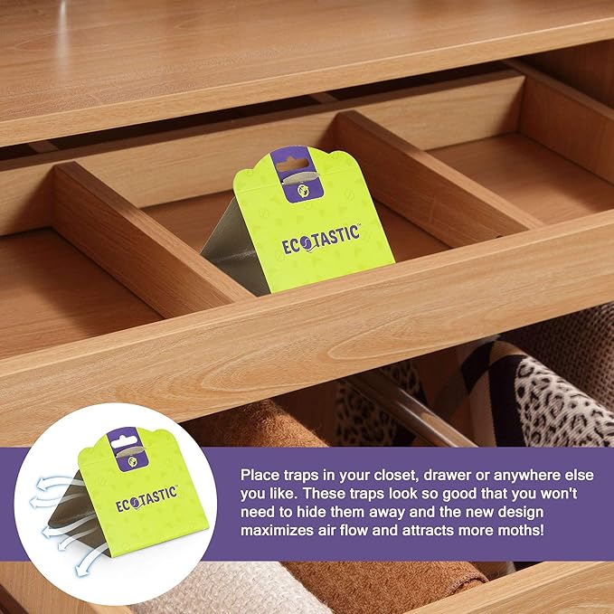 Clothing Moth Traps - 11 Count - Foldable Moth - Eco-Friendly Hassle Control - Pheromone Technology - Closet Mothballs - Wood/Carpet/Clothes