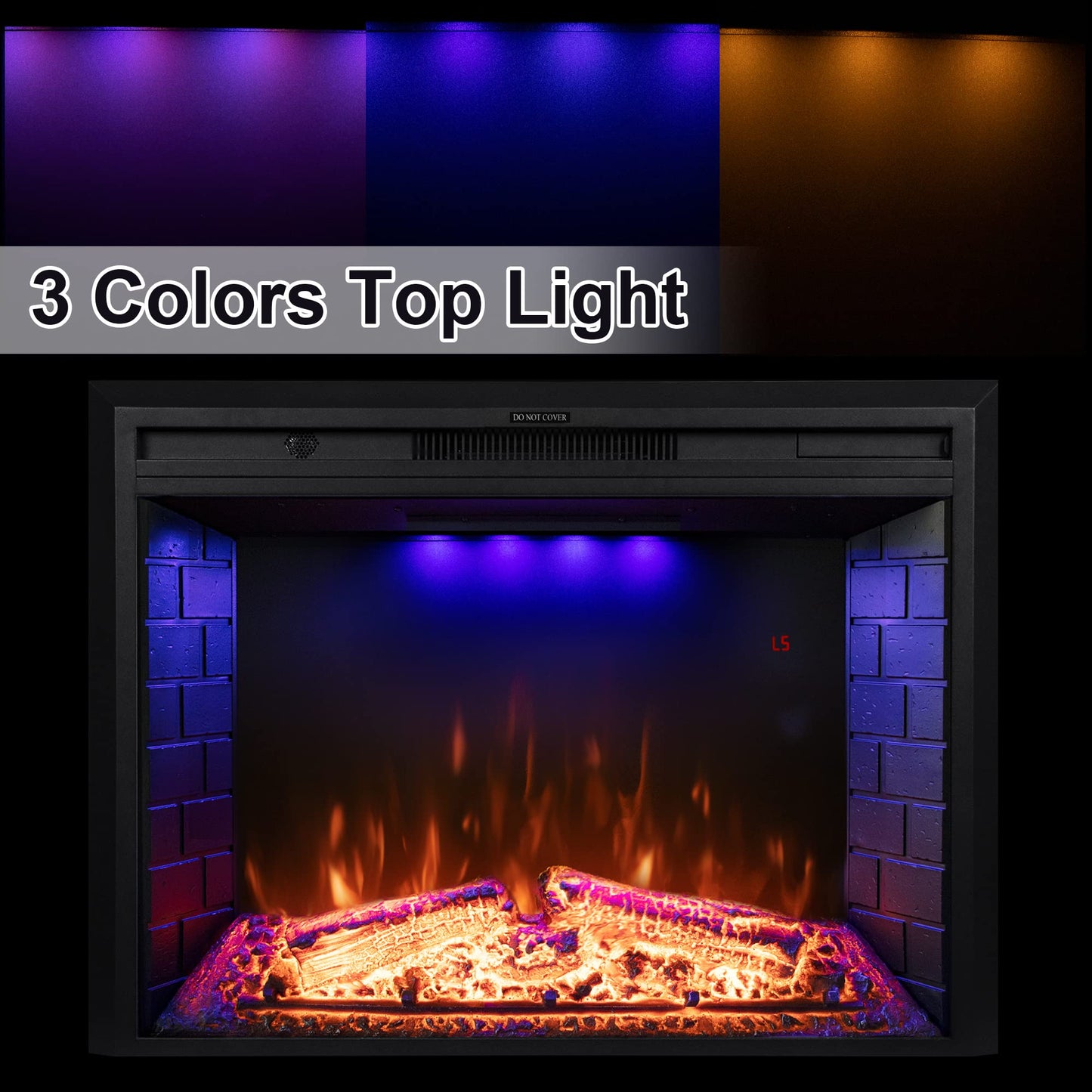 Dreamflame 40 Inch Wide Electric Fireplace, Wall Fireplace Electric With Remote Control, Realistic Log And Crackling Sound, Over