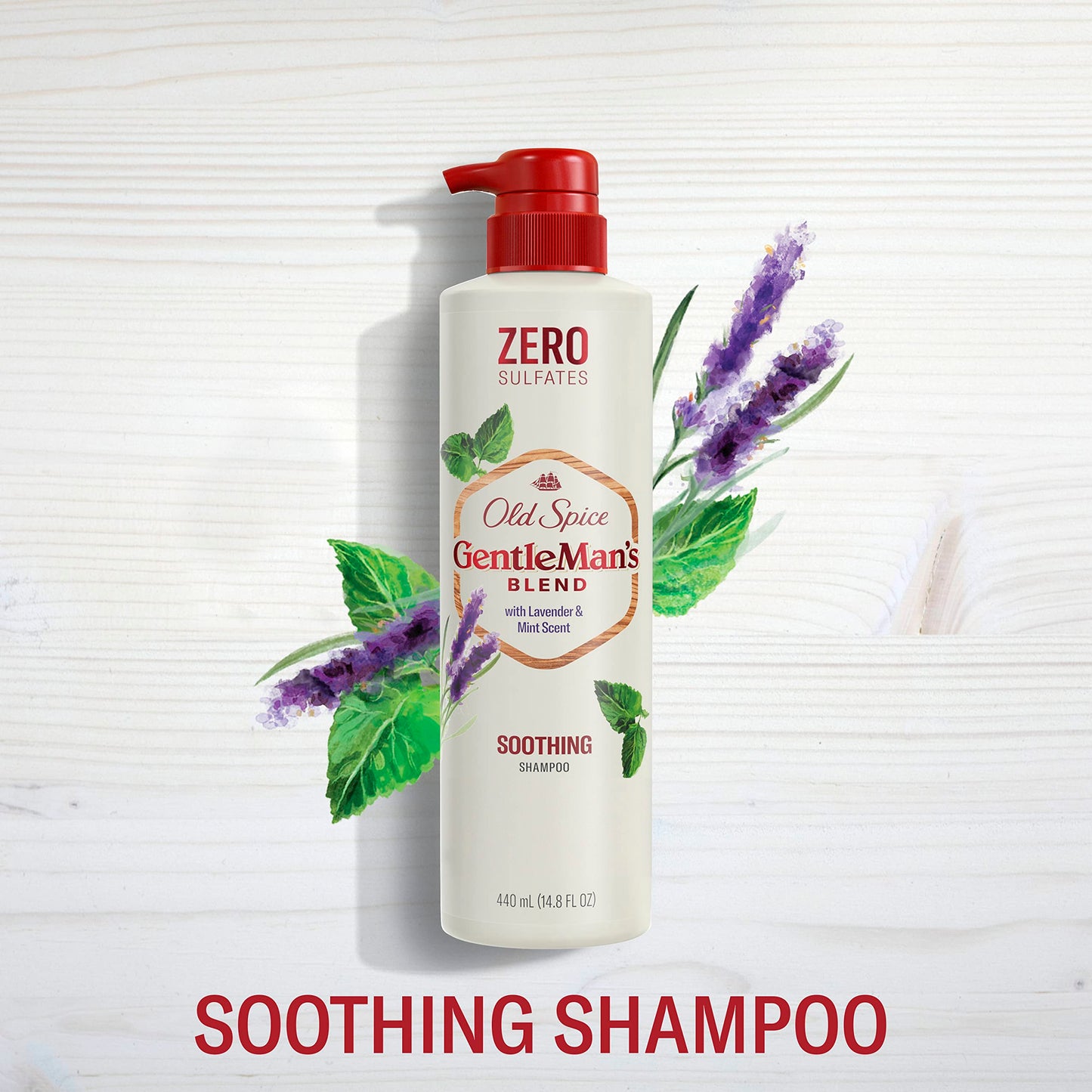 Old Spice Caseeto Gentlemans Blend Soothing Men's Shampoo with Lavender & Mint Scent, 14.8oz 440mL Red,White,Green 1