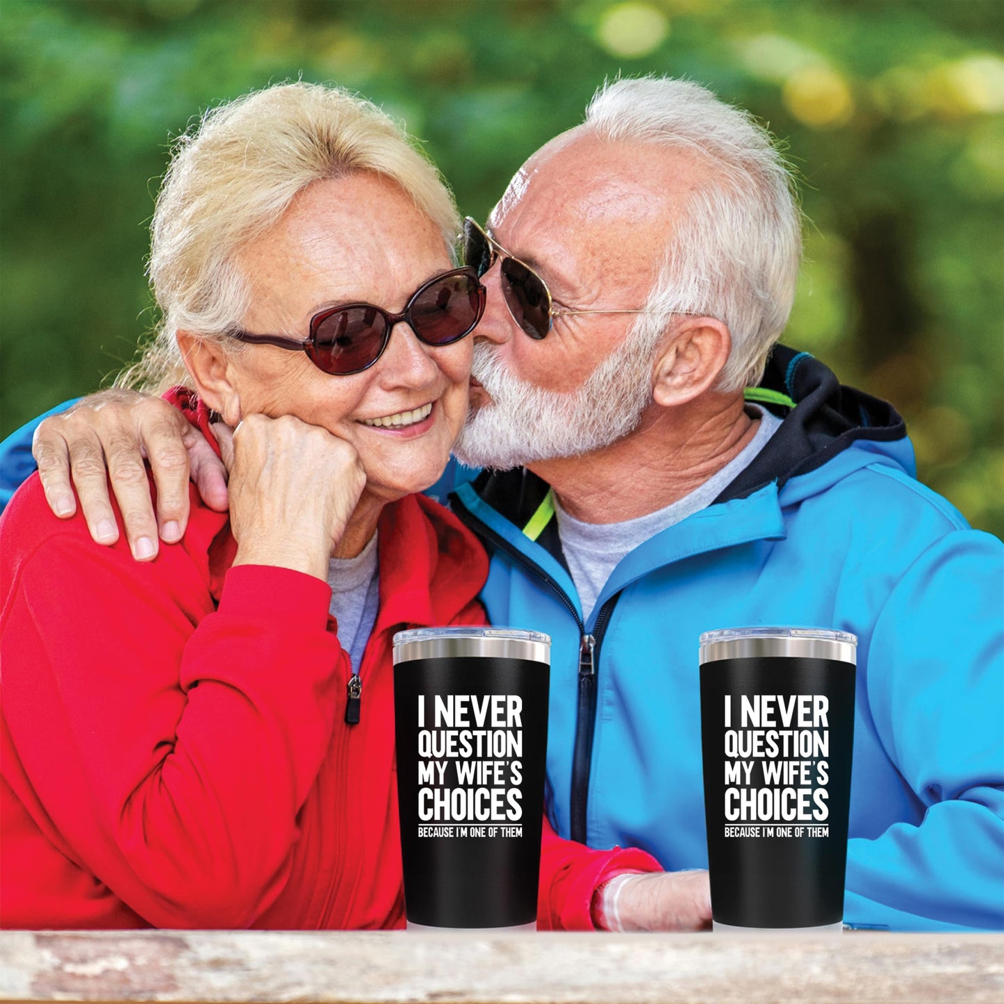 KLUBI Husband Gifts for Fathers Day Coffee Mugs from Wife - I Never Question My Wife's Choices Because 20oz Dad Coffee Mug Best Husband Ever Gifts Mens Anniversary Birthday Gift from Spouse Hubby Cup