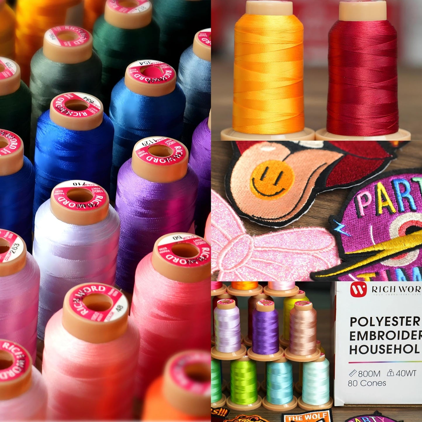 PooLin EOC05 Pro Bundle with 80 Thread Spools, 144 Bobbins & Water-Soluble Topping Stabilizer Roll for Advanced Home Embroidery