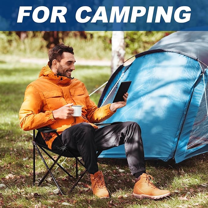 WEIDIORME 2 Pack Camping Chairs for Adults & Teens, 250LBS Capacity Foldable Portable Lightweight Chairs with Carry Bag, Compact Design for Camping, Beach, Picnics, and Outdoor Events