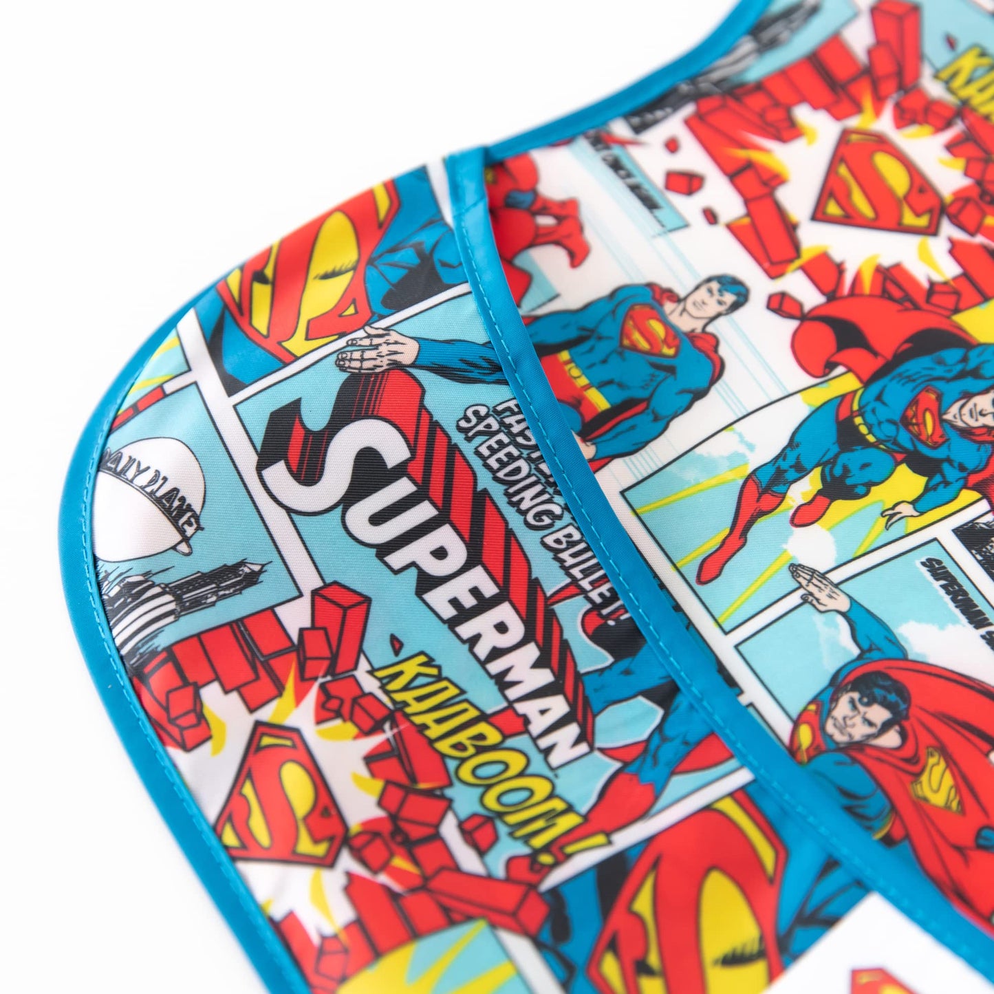 Bumkins Bibs for Girl or Boy, SuperBib Baby and Toddler for 6-24 Months, Essential Must Have for Eating, Feeding, Baby Led Weaning, Mess Saving, Waterproof Soft Fabric, 2-pk Batman and Superman