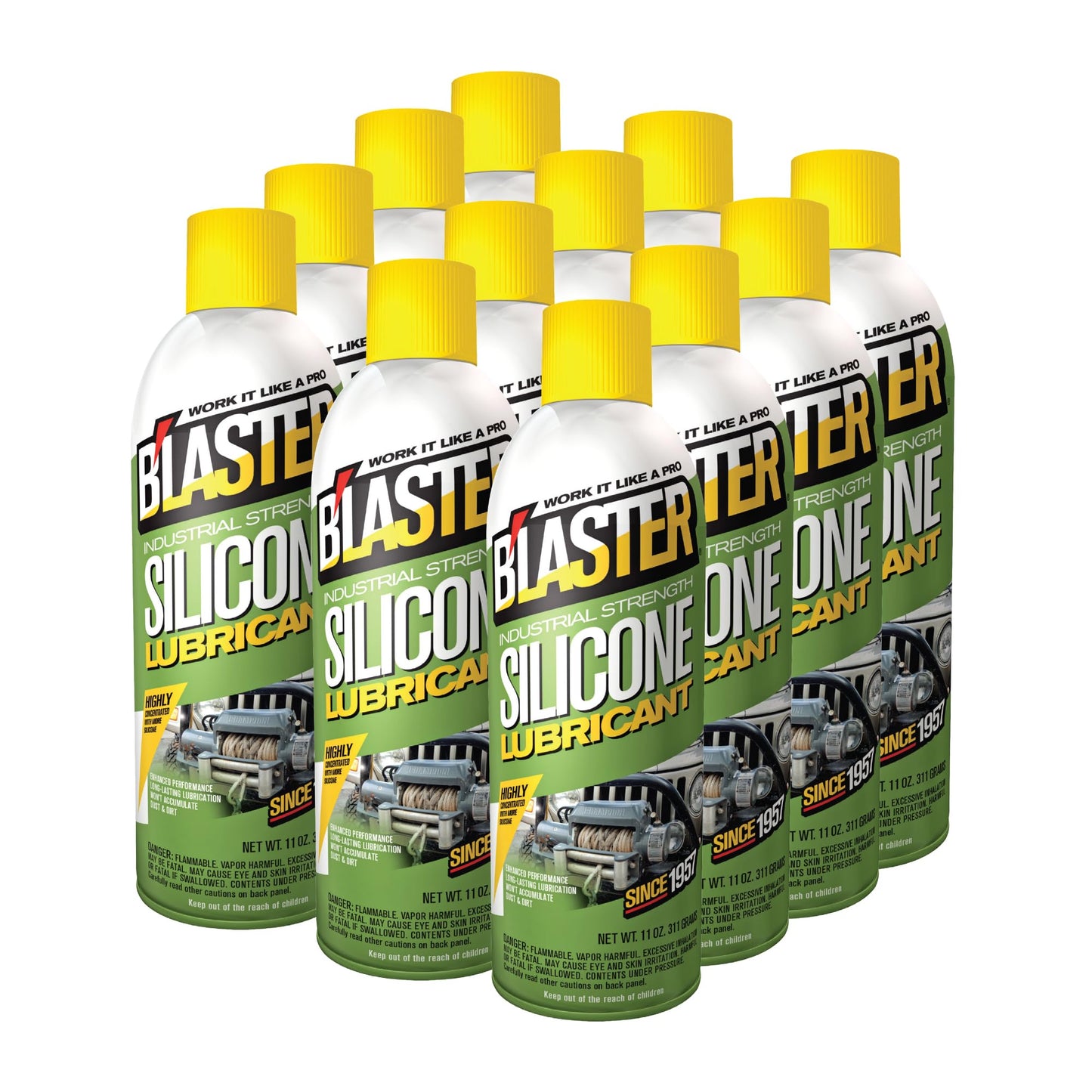 B’Laster Silicone Lubricant Spray – Non-Staining Silicone Spray for Metal Parts – Long-Lasting Protection, Reduces Friction & Wear – Works on Metal, Rubber & Plastic – 11 oz (Case of 12)