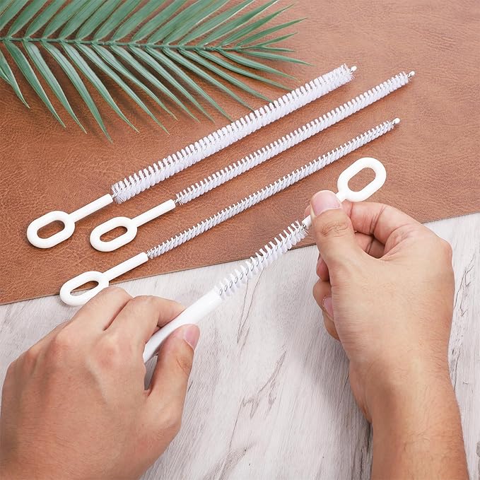 4 Pcs Straw Clean Brush, Extra Long 10 Inch for Cleaning Tumbler with Handle, Straw Tube Brushes for Cleaning Water Bottles