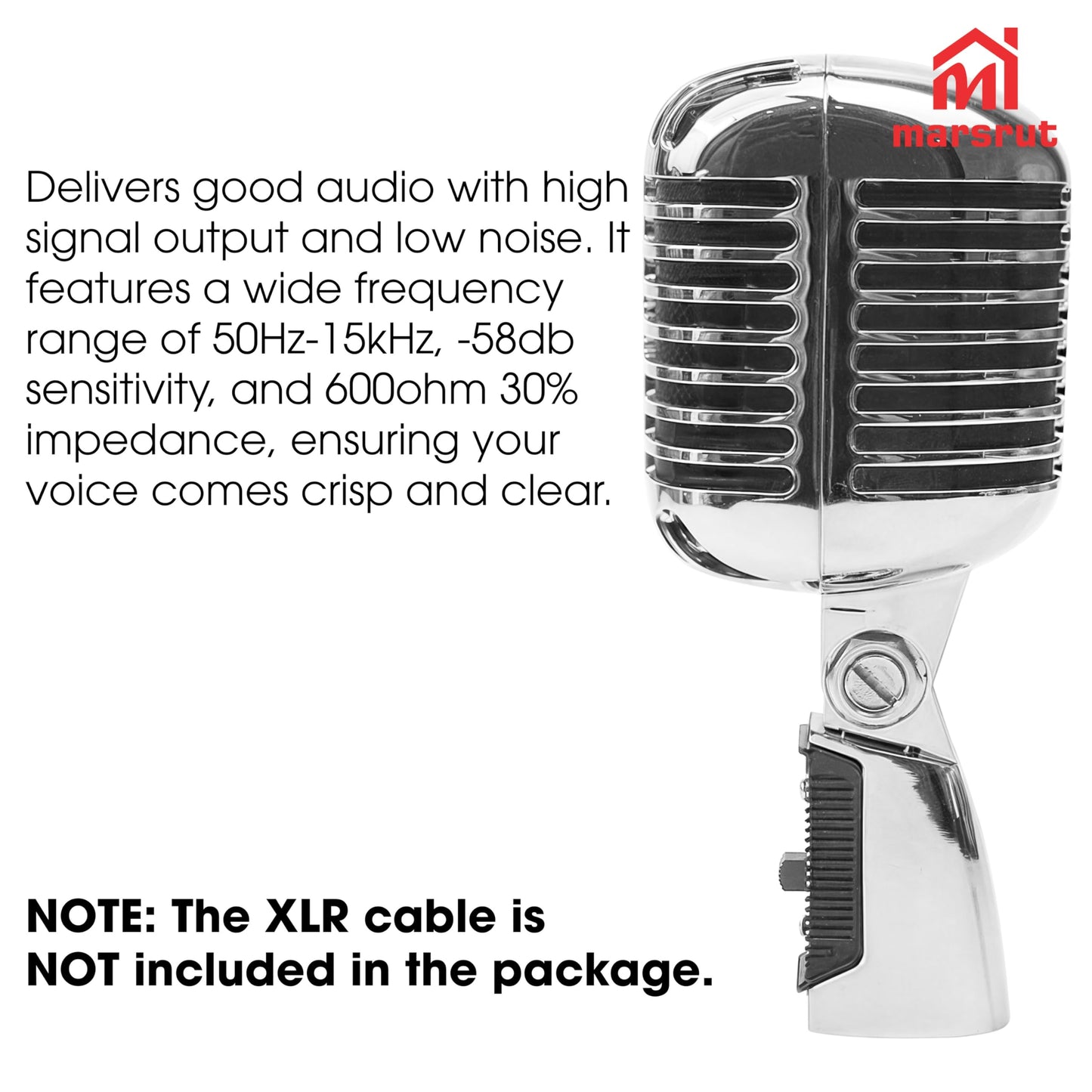 Vintage Microphone, Retro Old School Vocal Mic, Professional Classic Dynamic Wired Cardioid For Live Performance Karaoke Studio