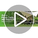 Real Relax 6' Picnic Table with 2 Benches, 3 Piece Black Wood Grain Portable HDPE Folding Camping Table and Benches for Co...