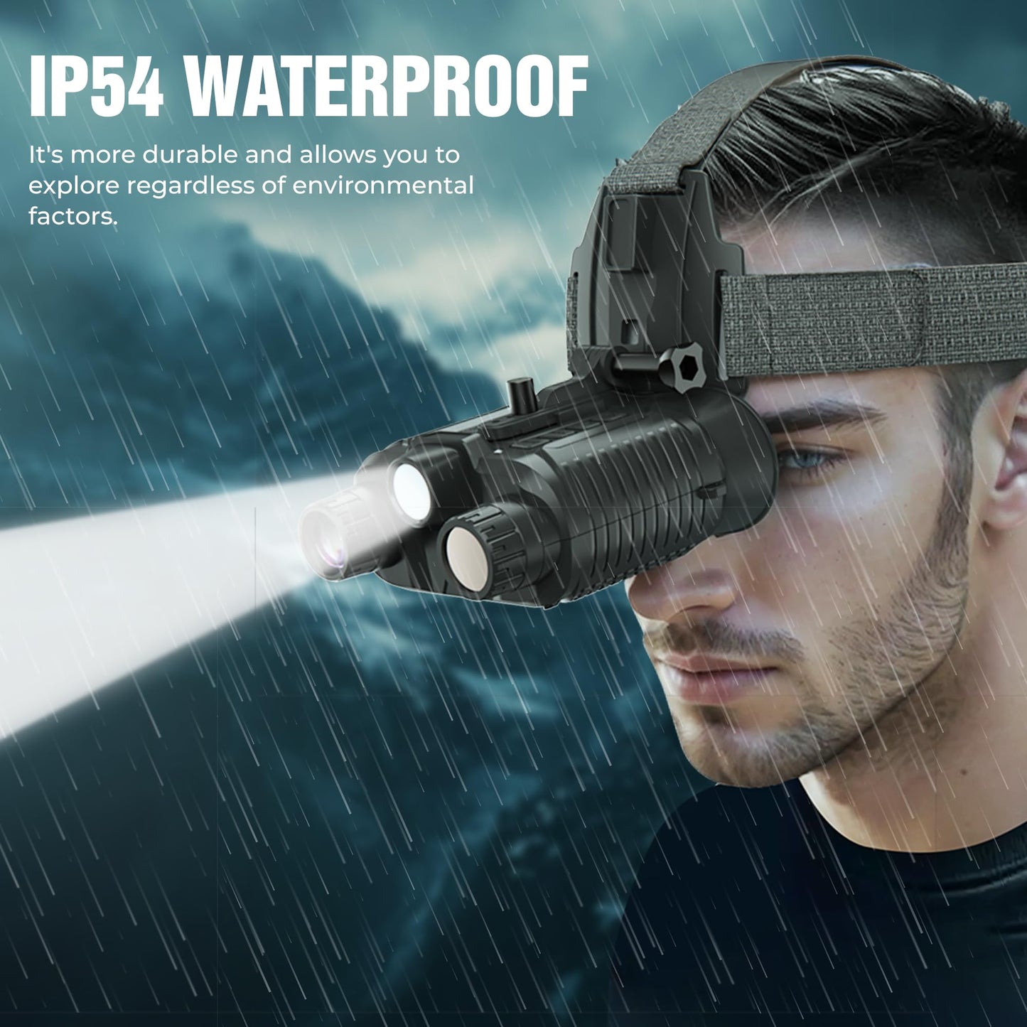 Night Vision Goggles with Light, Helmet Mounted – Digital Binoculars with Camera, 4K Video, 8X Digital Zoom, 400m Range, 4 Color Modes, IR Illumination
