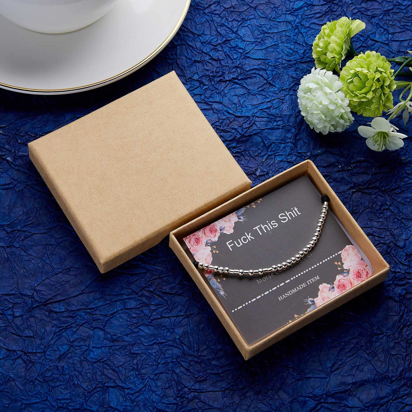 ASELFAD Luck This S-hi-t Morse Code Bracelet, Funny Birthday Gifts for Women,Retirement Gift, Birthday Present, Best Friend Gift