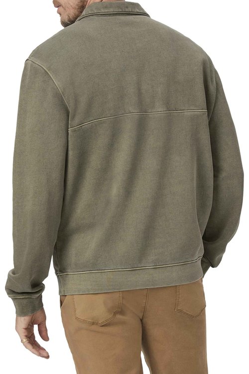 PAIGE Men's Davion Quarter Zip Pullover, Vintage White Sage