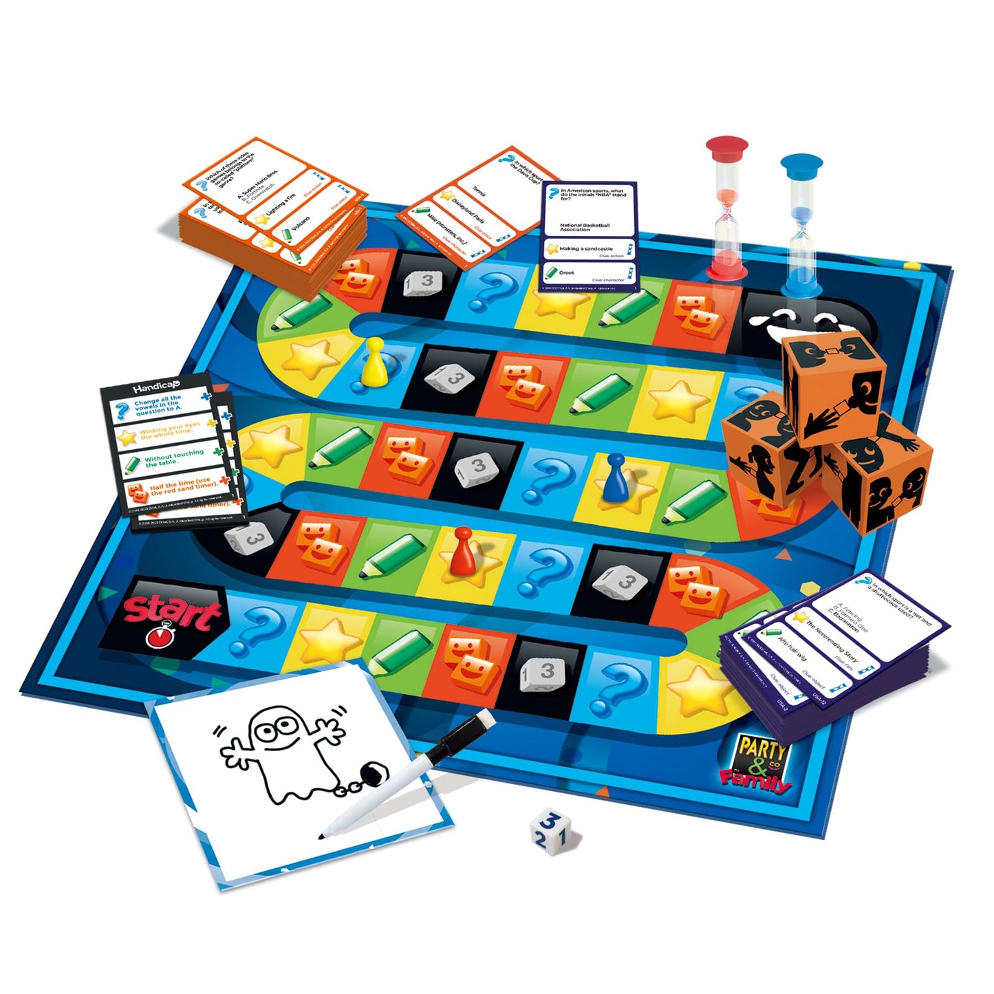 Jumbo Party & Co. Family Board Game - Fun Multi-Challenge Game for 8+ Years, Multiplayer Family Entertainment.