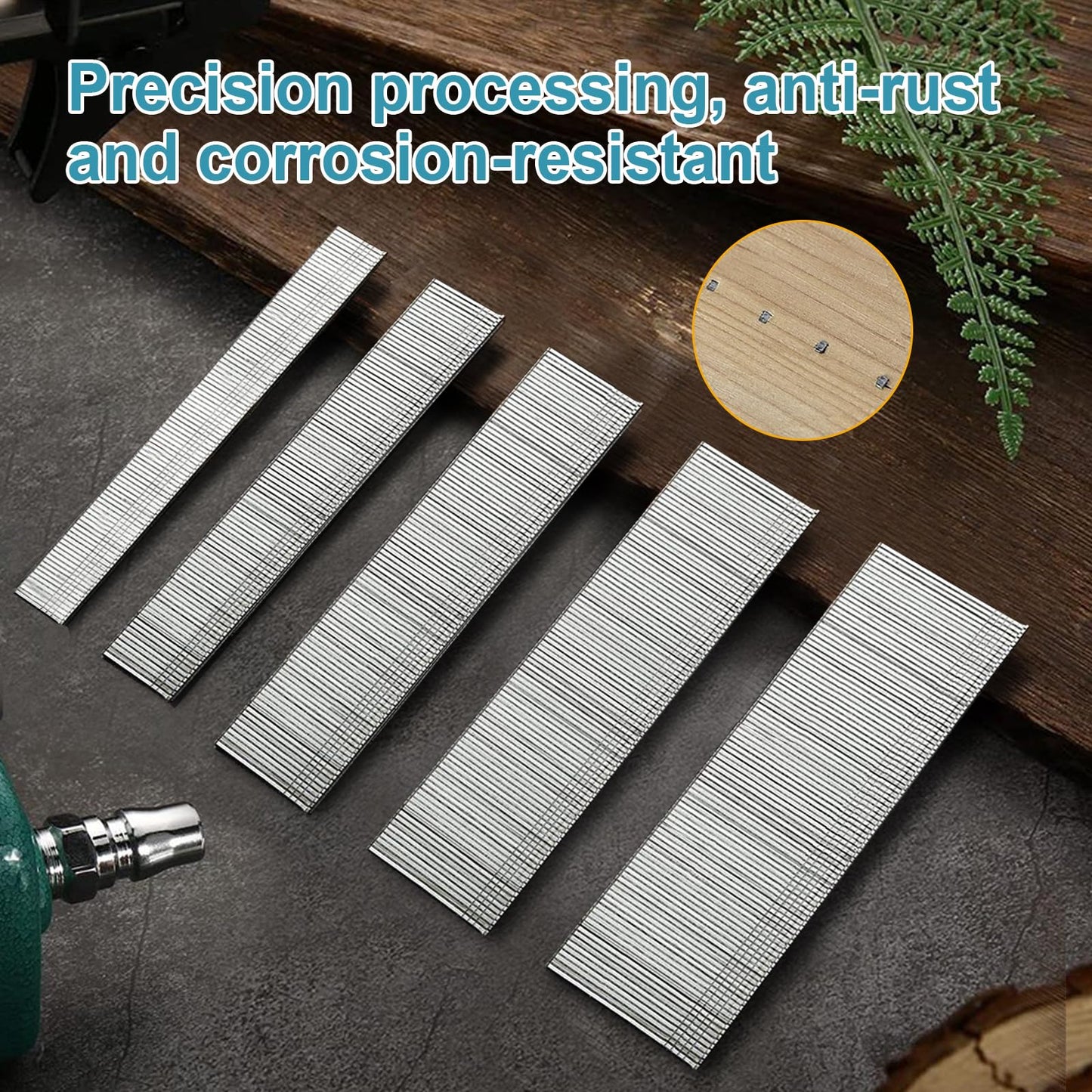 18 Gauge Brad Nails, Galvanized Nail Gun Nails for Pneumatic, Electric Brad Nail Gun, 18 GA Brad Nails (Combination 1500PCS)