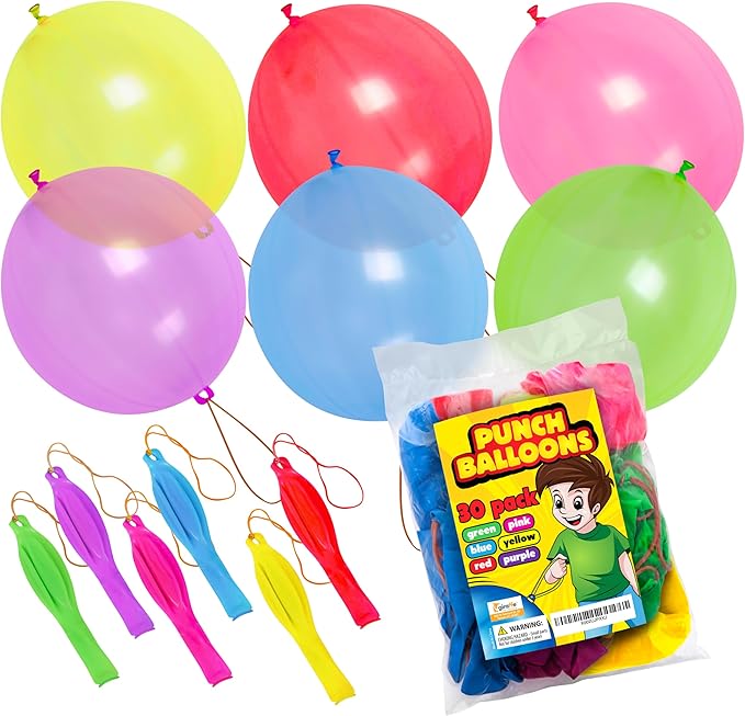 Giraffe 30 Pack Punch Balloons Valentines Party Favors for Kids- 18 Inches Large Thick Latex Neon Rubber Heavy Duty Balloo...