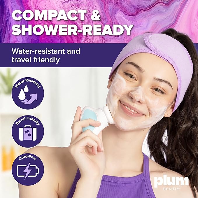 Sonic Facial Cleansing Brush – Gentle Dual-Speed Electric Exfoliator, Water-Resistant Silicone Deep-Pore Face Scrubber for Men & Women