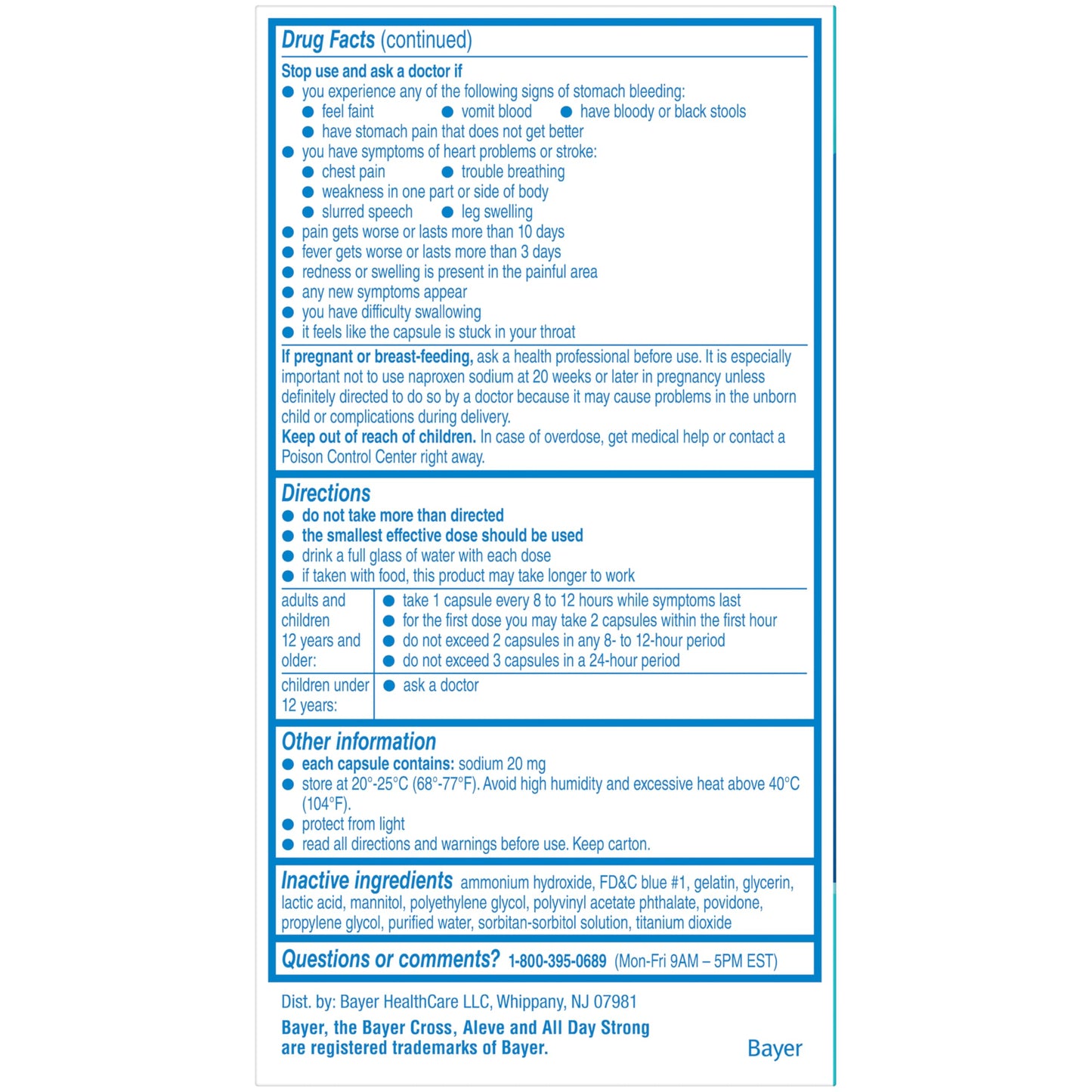 Aleve Liquid Capsules, Naproxen Sodium Capsules 220 mg (NSAID), Pain Reliever/Fever Reducer, Fast Pain Relief, 120 Count
