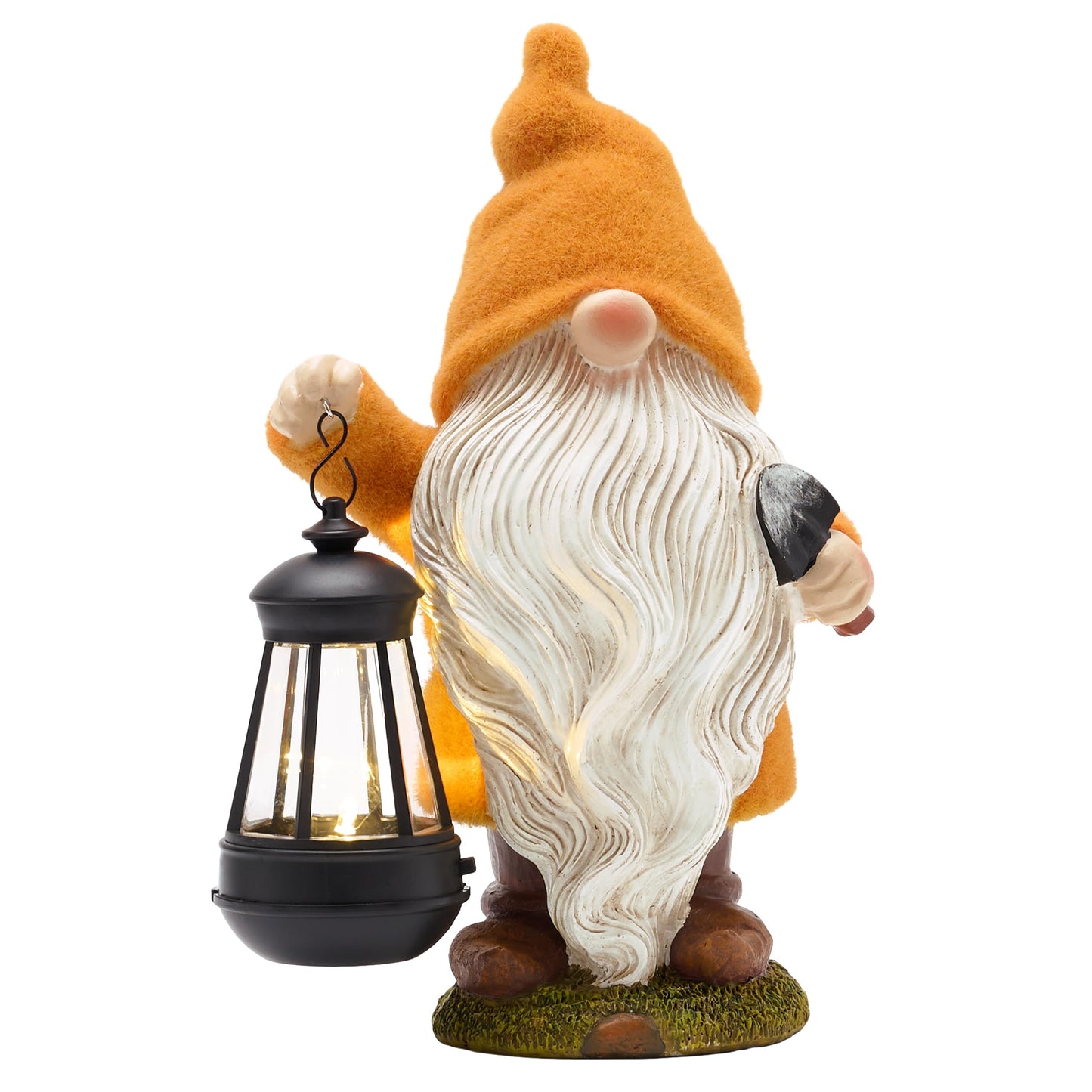 TERESA'S COLLECTIONS Fall Decor, Fall Gnome Decor, Autumn Garden Gnomes Holding Lantern with Solar Lights,Waterproof Resin Fall Decor Outdoor, Fall Gifts Outdoor/Indoor,8"