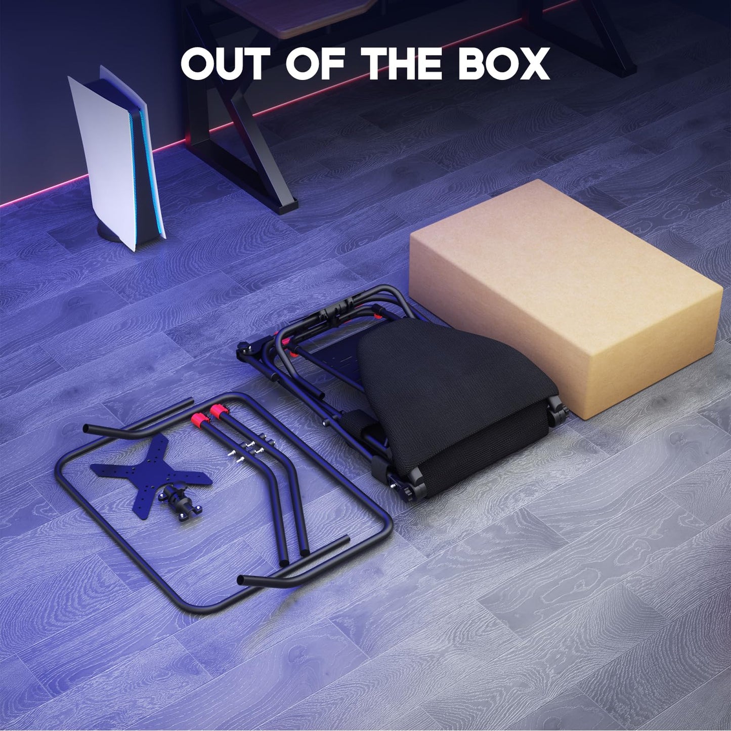 DIWANGUS Racing Simulator Cockpit with TV Stand, Foldable Racing Wheel Stand with TV Mount and Seat, Sim Racing Cockpit Compatible with Logitech G29/920/923/27/25, Thrustmaster T248/X/T300RS/T150/458/TX for Xbox PS4 PS5