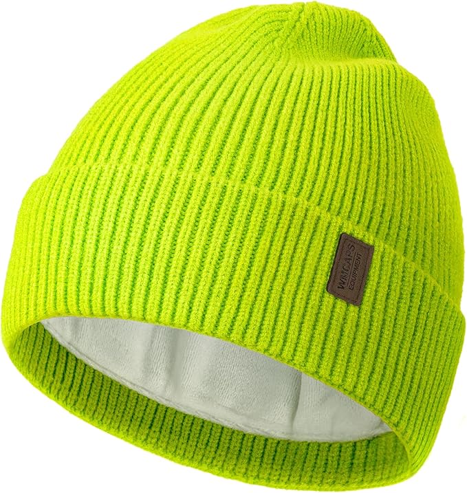 Wmcaps Winter Beanie for Men Women, Fleece Lined Beanie Soft Warm Knit Hat Ski Stocking Cuffed Cap