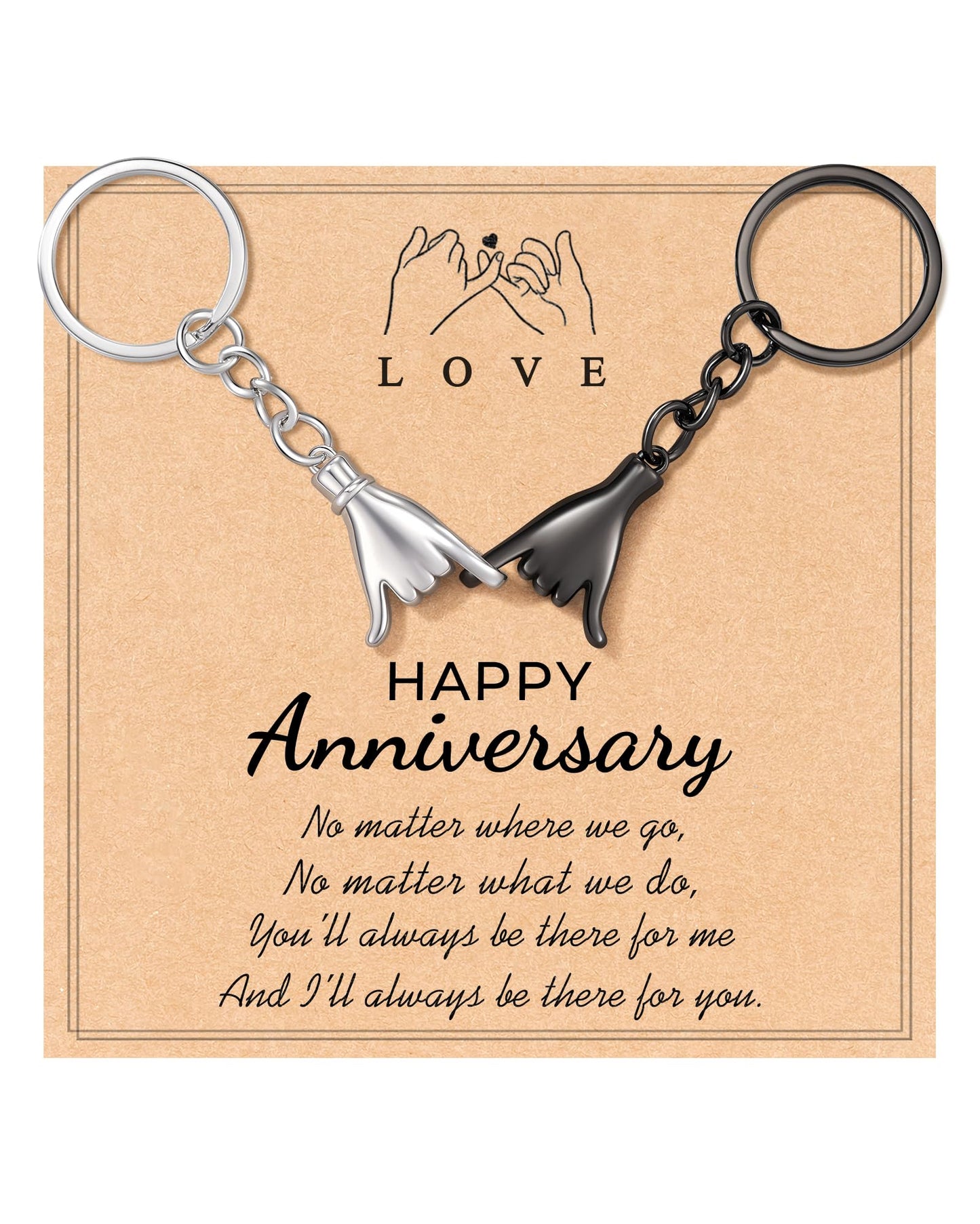Jeka Happy Anniversary Couple Gifts for Men Women, 1 One Year Wedding Anniversary Matching Gifts for Boyfriend Girlfriend Husband Wife Keychains Cute