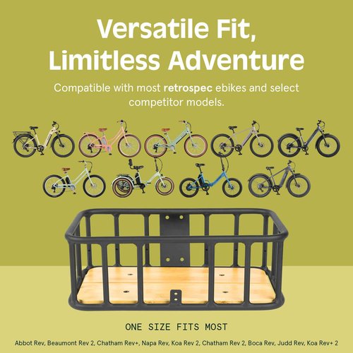 Retrospec Tote Ebike Basket Lightweight, Aluminum Front Basket for Electric Bikes