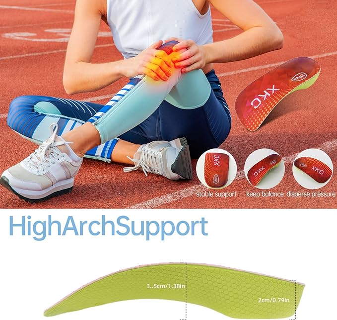 Arch Support Inserts Women Insoles - Orthotics Shoe for Plantar Fasciitis, Flat Feet, Over-Pronation, Relief Heel Spur Pain, Heel Cushion Increase Insoles (XL:Men9-11/Women10-12)