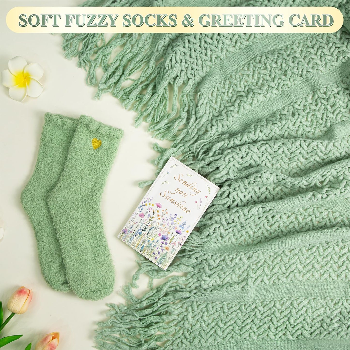 Gift Baskets for Women, 11 PCS Unique Birthday Gifts for Women, Self Care Gift Baskets, Thank You, Get Well, Sympathy Inspirational Friendship Gifts for Mom, Grandma, Sister,Friends (Sage Green)