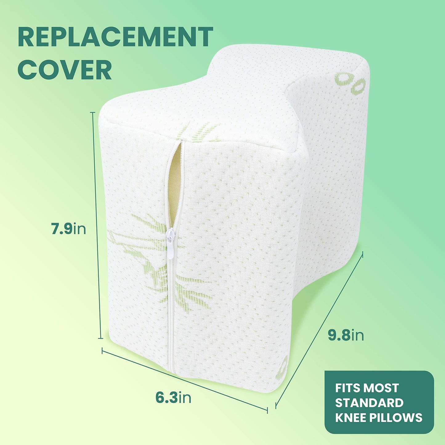 2-Pack Replacement Knee Pillow Covers - Washable Replacement Leg Pillowcase - Cooling Breathable Soft Leg Pillowcases - Replacement Covers for Knee Pillows - Universal Fit