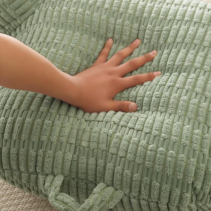 PAJEO Reading Pillow for Sitting in Bed, Large Backrest Reading Pillow with Arm Rest,Back-Rest Support Cushion for Sit Up on Couch, Sofa, and Floor, Dorm Essentials (Green Corduroy, Large(19"))