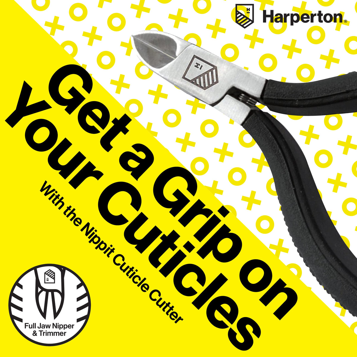 Harperton Cuticle Trimmer - Full Jaw Nipper and Trimmer, Non-Slip Cuticle Nipper Stainless Steel Cutter Fingernails and Toenails