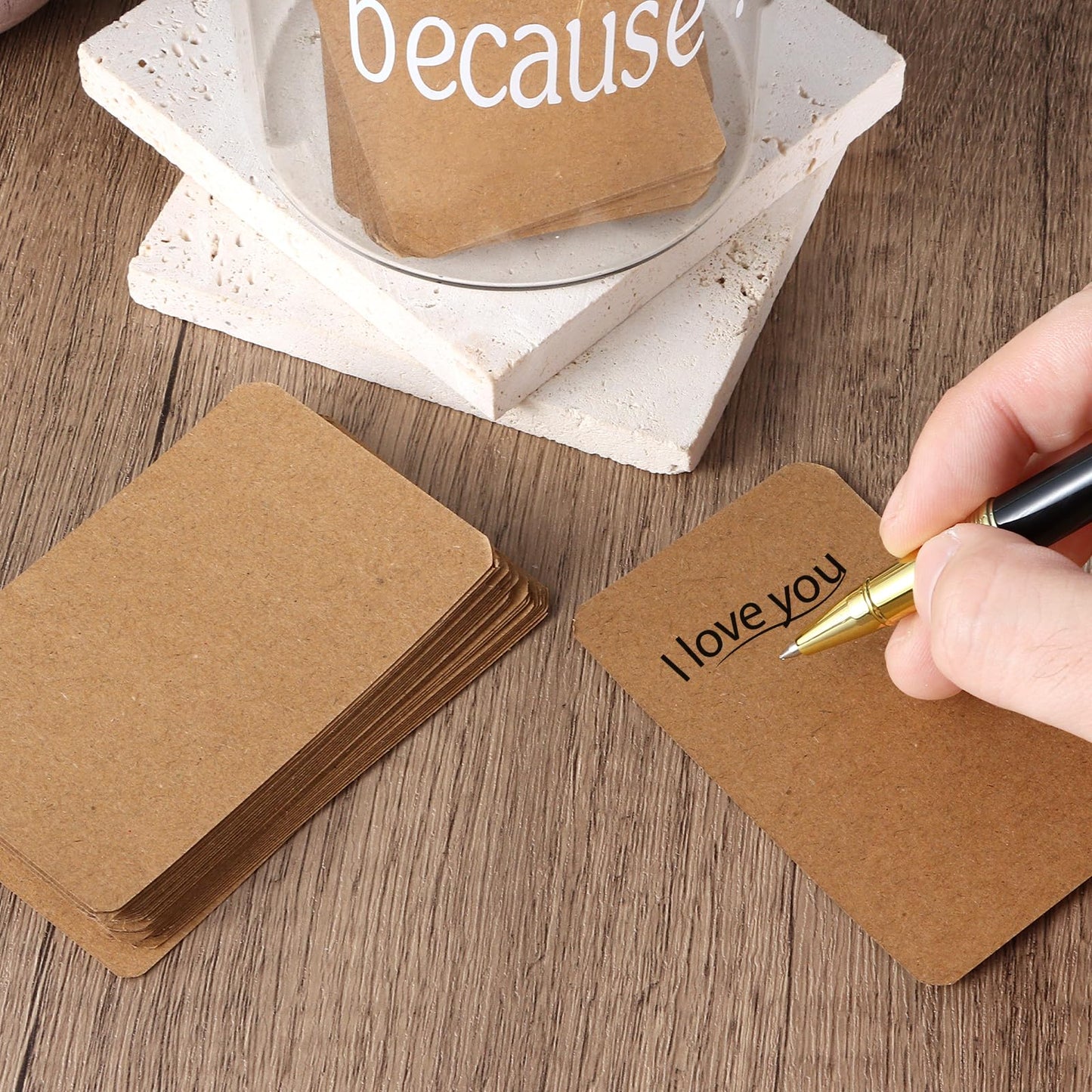 Love Notes Jar Love You Because Jar with 100 Note cards and 1 Pen, Christmas Anniversary Birthday Gifts for Boyfriend Girlfriend Wife Husband, Newlywed Gifts for the Couple
