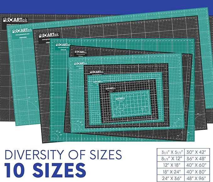 PK00007 Model GBM1824 Series 18" x 24" Professional Cutting Mat; Double-Sided Green/Black; Self-Healing; For Graphic Arts, Hobbies, Quilting, Scrapbooking, and other Cutting Projects