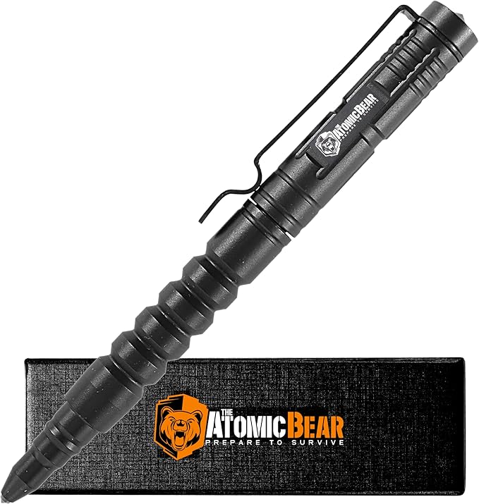 The Atomic Bear Tactical Pen - Pen With Window Breaker - Used in Police and Military Gear - Ballpoint Pens with Free 2nd i...