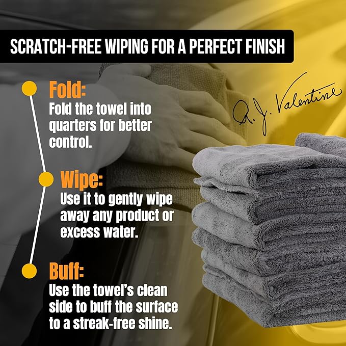 VPD Microfiber Warp Edgeless Towels - Ultra-Soft, Scratch-Free Drying and Cleaning Towels, No Streaking, Buffing Polishing Towels, Grey, 15.75" x 15.75", Machine Washable, For All Surfaces (12)