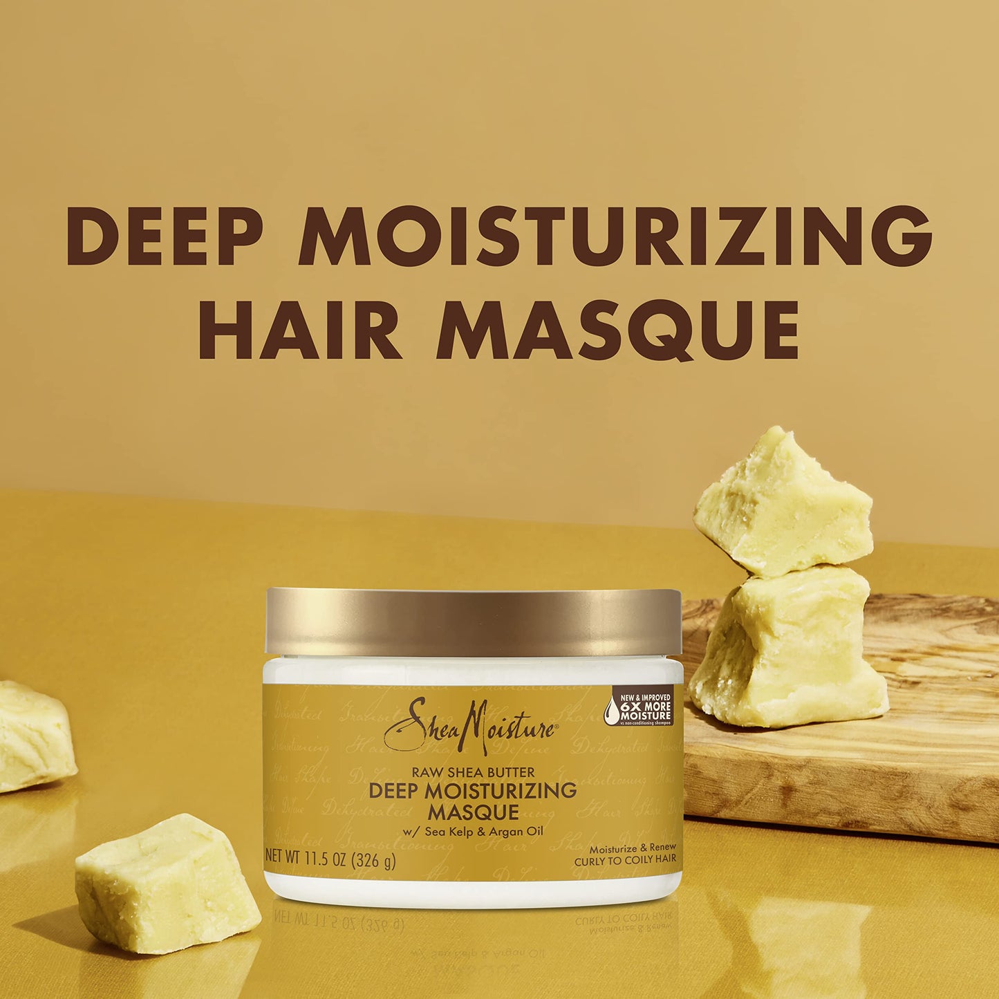 SheaMoisture Raw Shea Butter Deep Moisturizing Masque for Curly Hair - Intense Conditioning and Renewing 12 oz