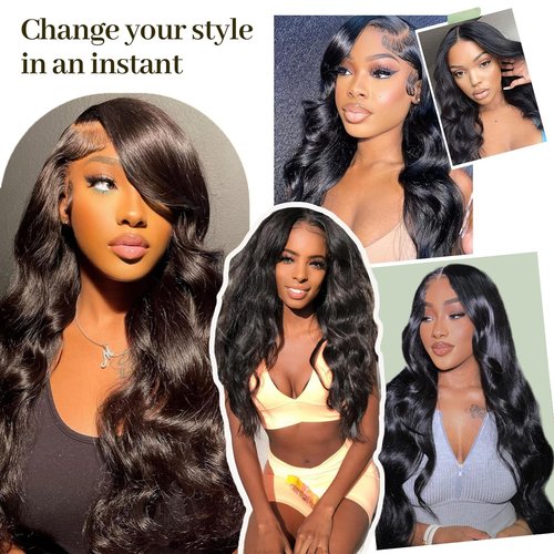 Hswpawk Human Hair Bundles 18 18 18 Inch Body Wave 3 Bundles Human Hair 12A Grade 100% Unprocessed Brazilian Virgin Hair Bundles Human Hair Extensions for Women Natural Black Color