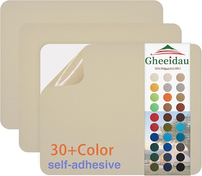 Gheeidau Canvas Repair Patch 9×11 Inch 3Pcs Waterproof Self-Adhesive Fabric Repair Patch for Tents,Boat Cover,Pop Up Canop...