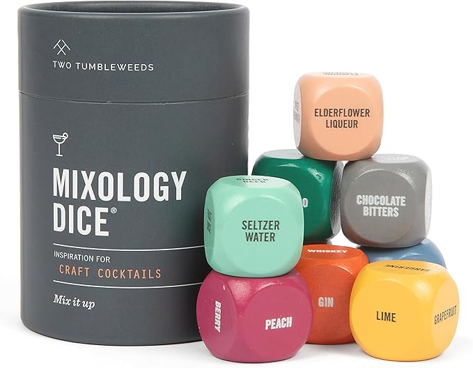 Two Tumbleweeds Mixology Dice - New Edition: Set of 9 Dice to Inspire Craft Cocktails & Mocktails with Recipe Booklet - Un...