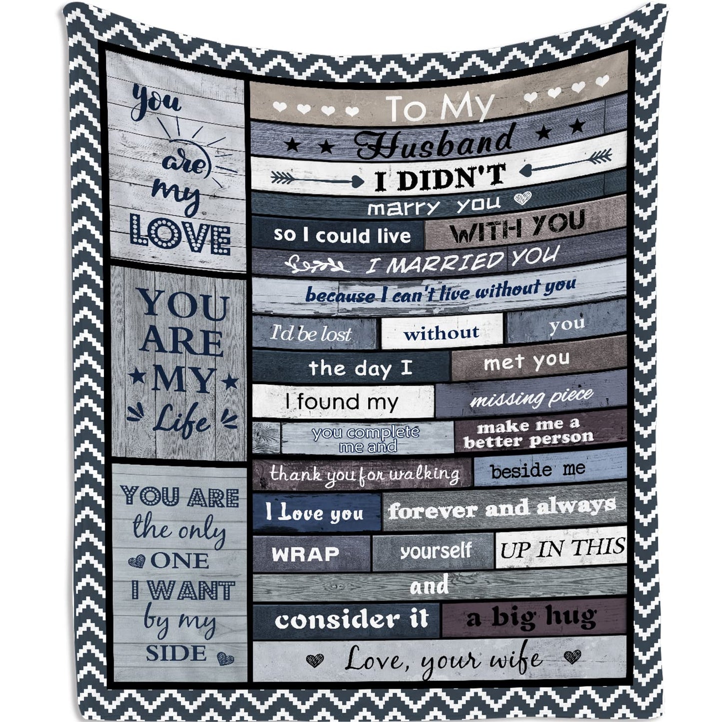 Mubpean Gifts for Husband Blanket 60"x50", Husband Gifts, Hubby Birthday Gift, Anniversary Wedding Present for Him from Wife, Unique I Love You My Man Throw Blankets
