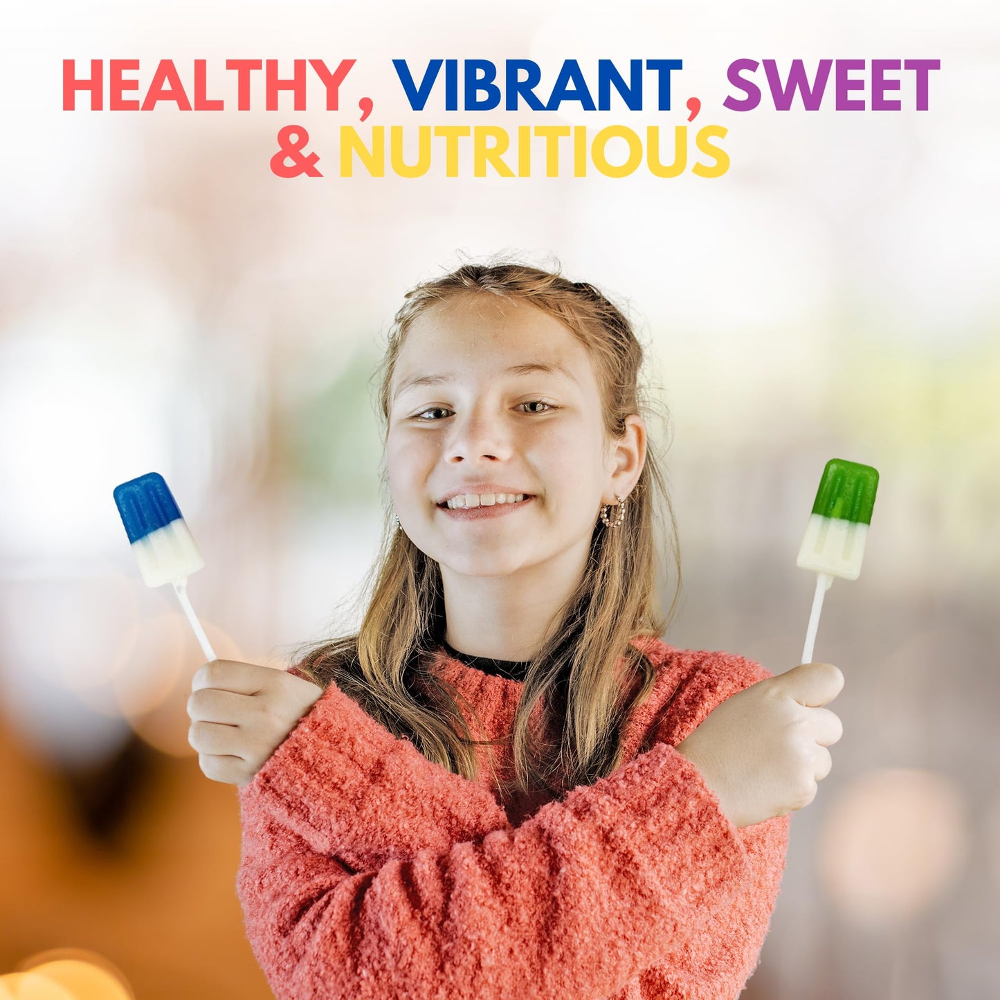Fresh Finest Popsicle Shaped Ice Cream Lollipops - Individually Wrapped Suckers, Multicolor Lollipops Best for Summer, Goodie Bags, Party Favors - 70 Pack Bulk