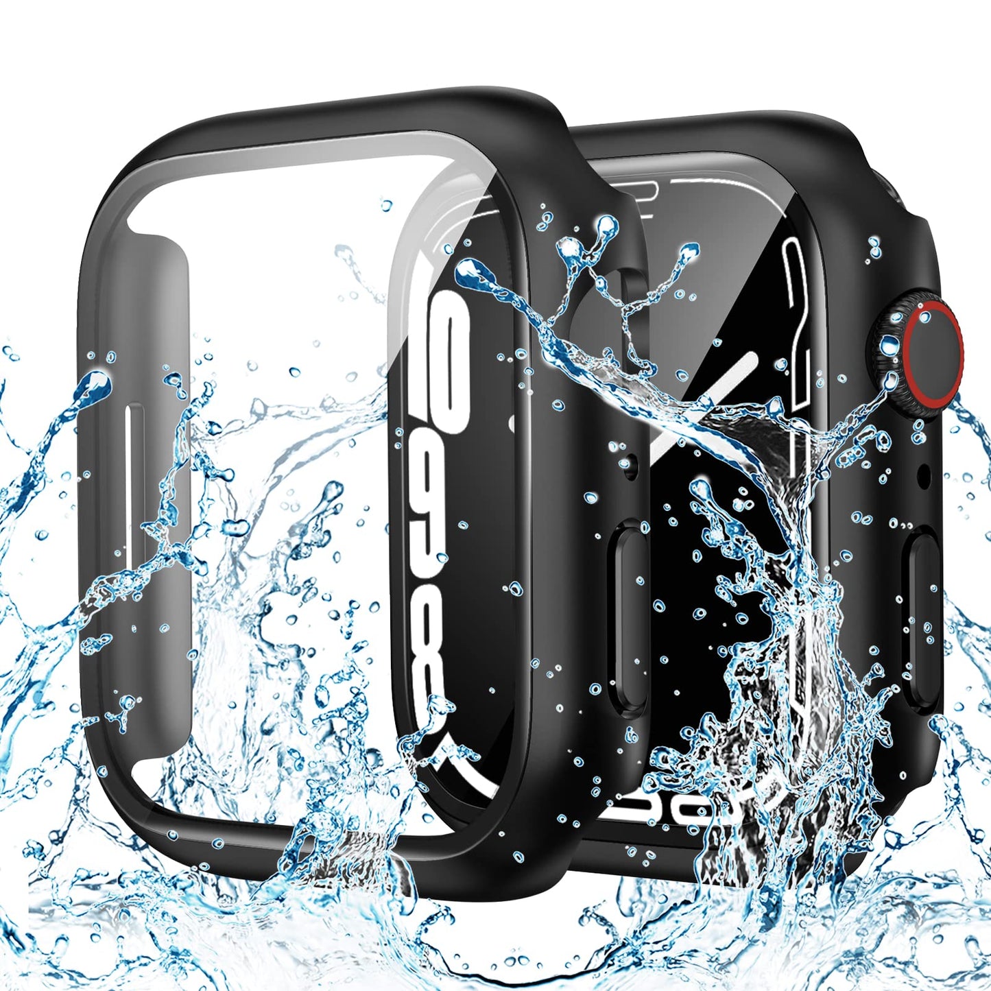 Goton Waterproof Case Compatible For Apple Watch Screen Protector Series 6/5/4, Se 3/2/1 44Mm, Hard Bumper With Tempered Glass F