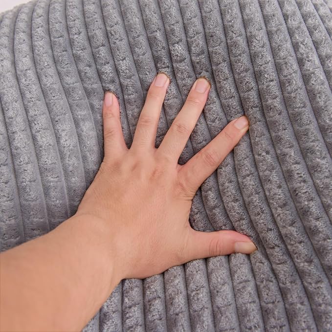 A Nice Night Reading Pillow Bed Wedge Large Adult Children Backrest with Arms Back Support for Sitting Up in Bed/Couch for Lounging Bedrest,Waffle Stereoscopic Design,Grey