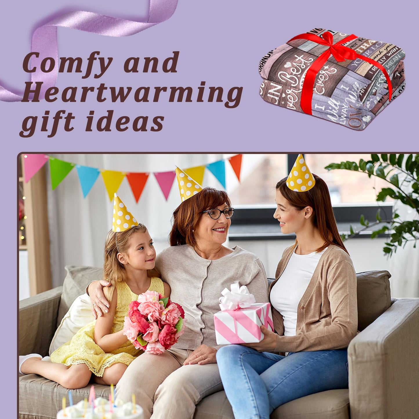 Keeinow Grandma Gifts, Grandma Birthday Gifts, Great Gift for Grandmas from Granddaughter, Happy Mothers Day for Grandmas Throw Blanket 50"x60"